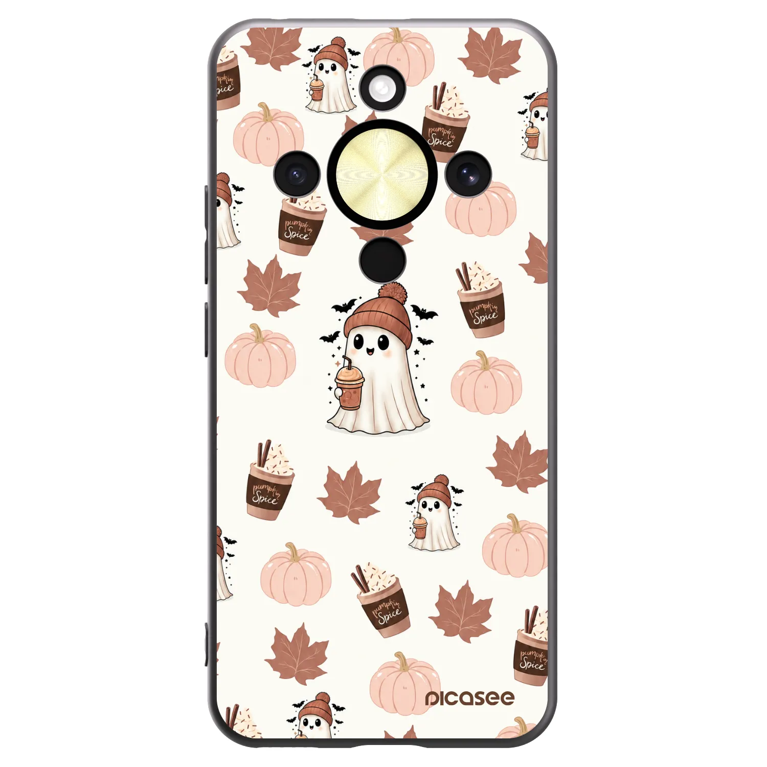 Picasee silikonowe czarne etui na Honor Magic8 Lite 5G - Pumpkin spice
