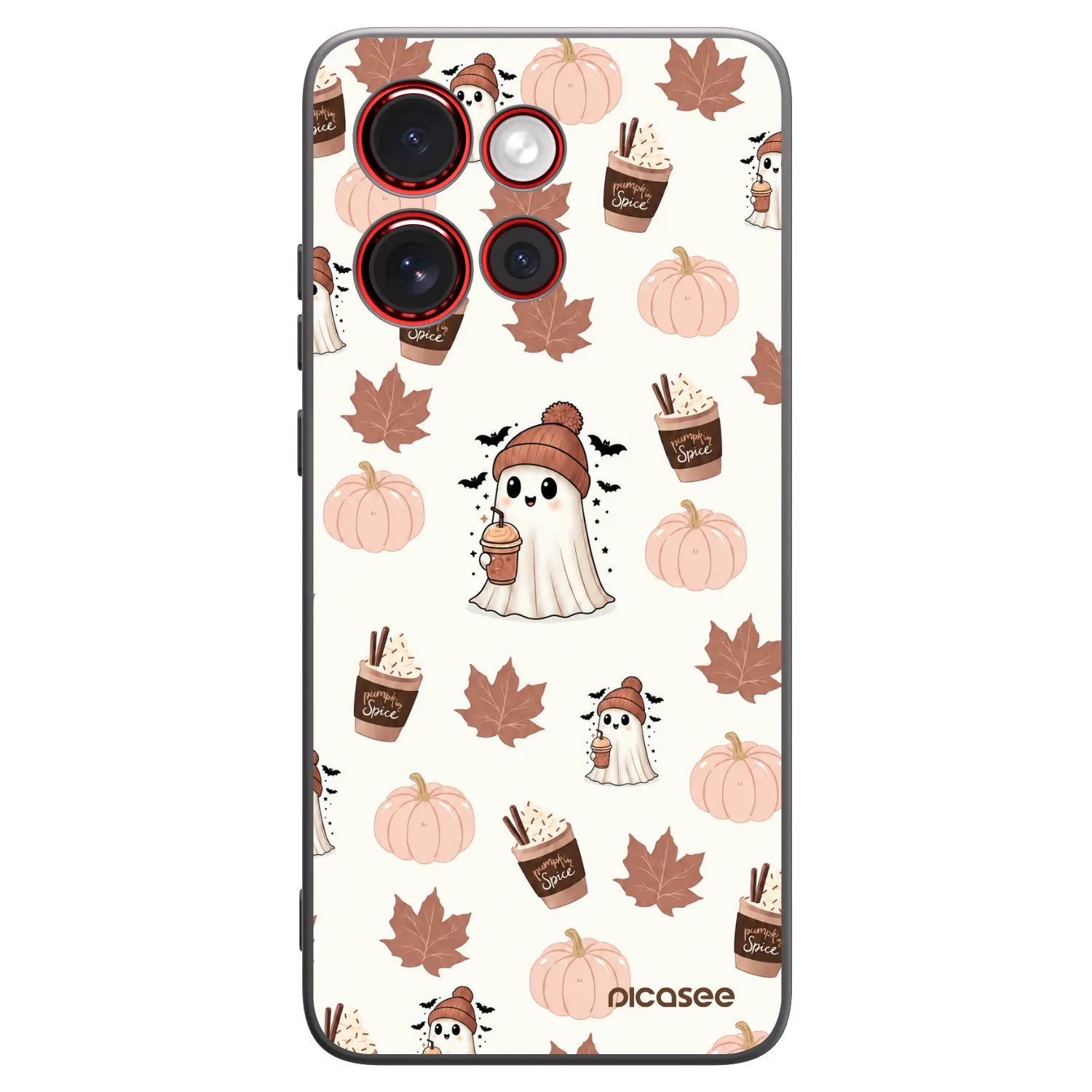 Picasee silikonowe czarne etui na Motorola Edge 60 Neo 5G - Pumpkin spice