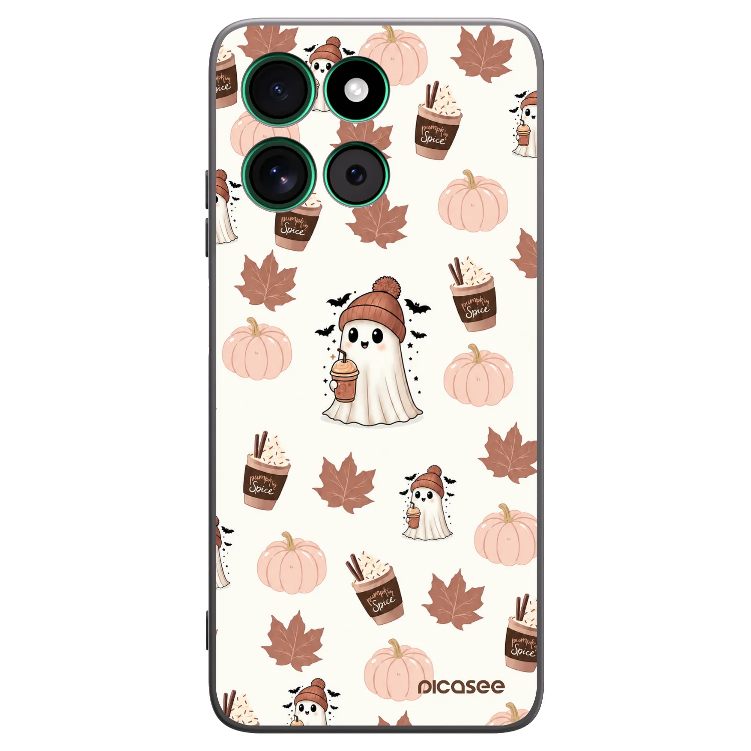 Picasee silikonowe czarne etui na Motorola Moto G57 Power - Pumpkin spice
