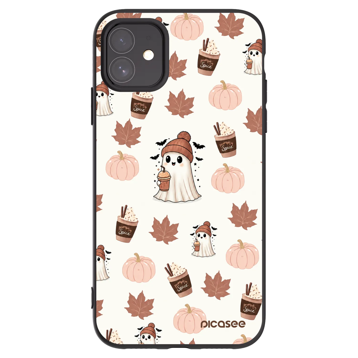 Picasee silikonowe czarne etui na Apple iPhone 11 - Pumpkin spice
