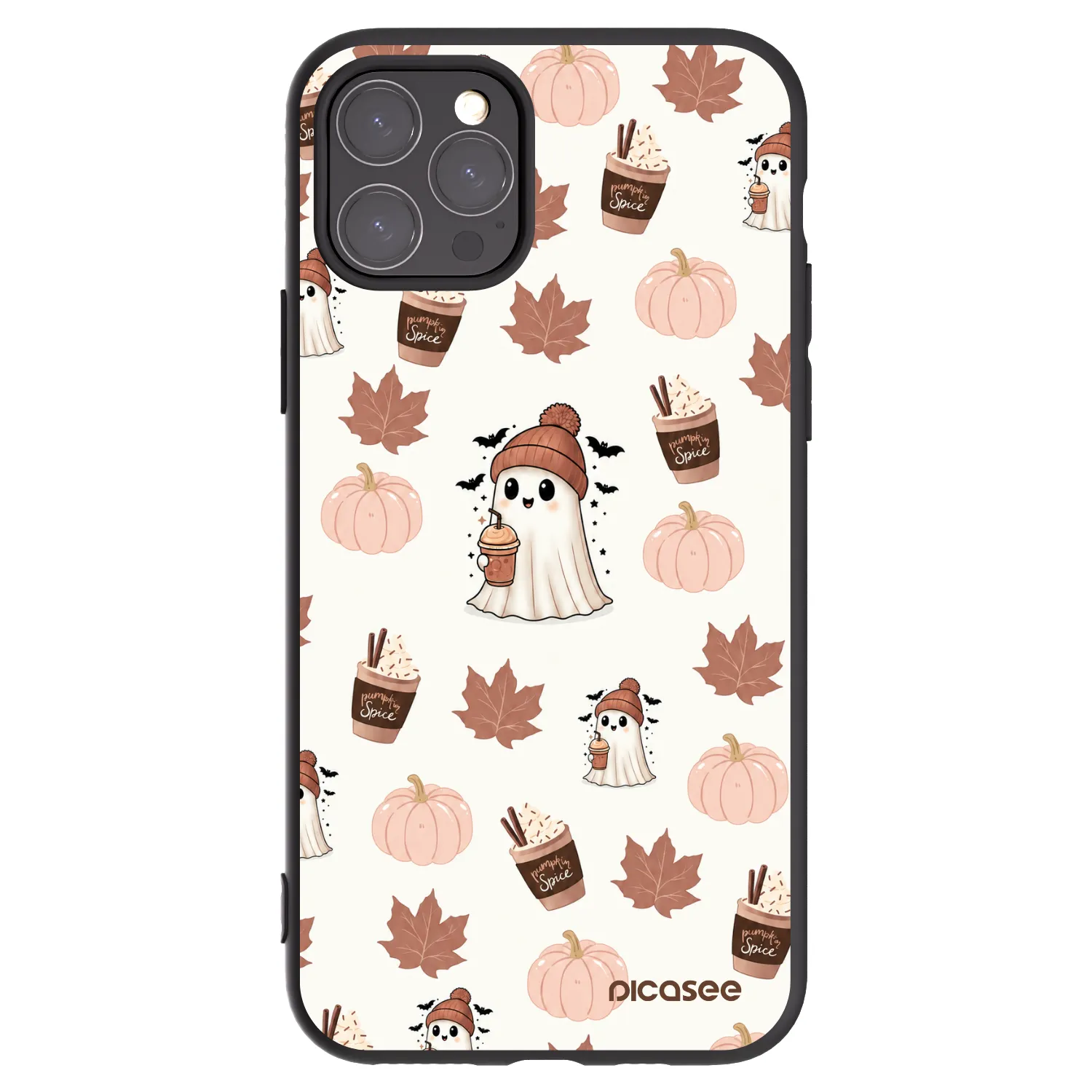 Picasee silikonowe czarne etui na Apple iPhone 11 Pro - Pumpkin spice