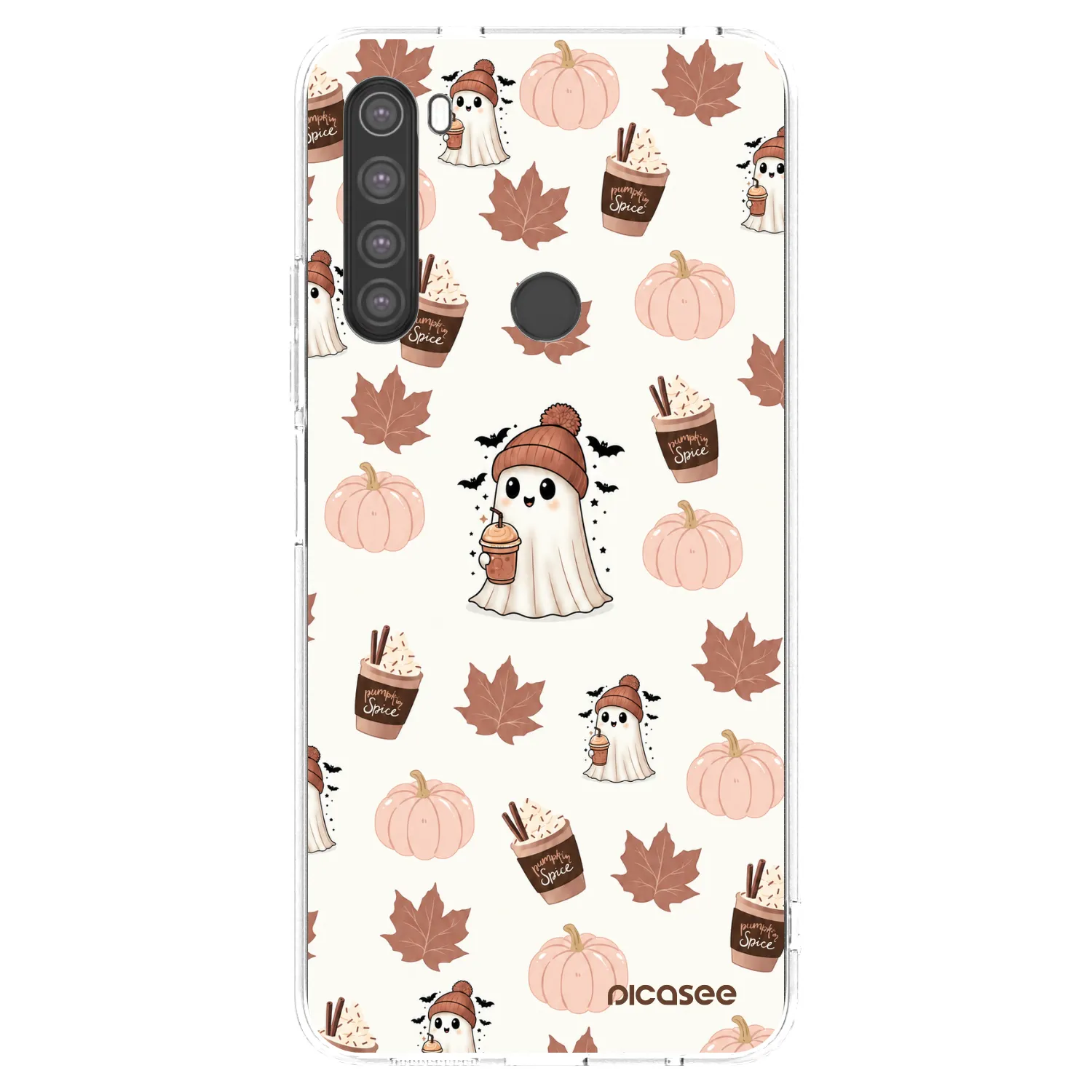 Picasee silikonowe przeźroczyste etui na Xiaomi Redmi Note 8 - Pumpkin spice