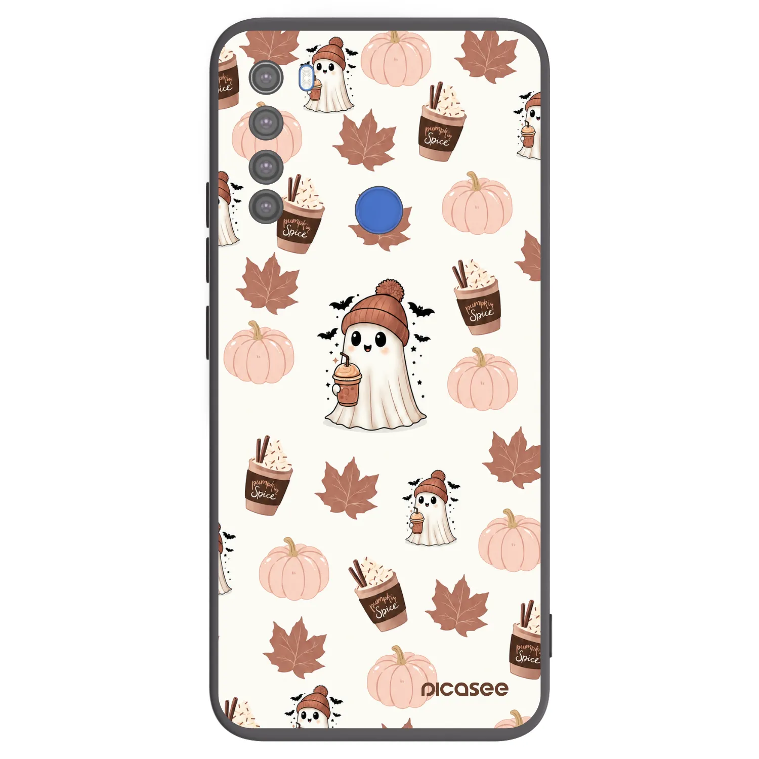 Picasee silikonowe czarne etui na Xiaomi Redmi Note 8T - Pumpkin spice