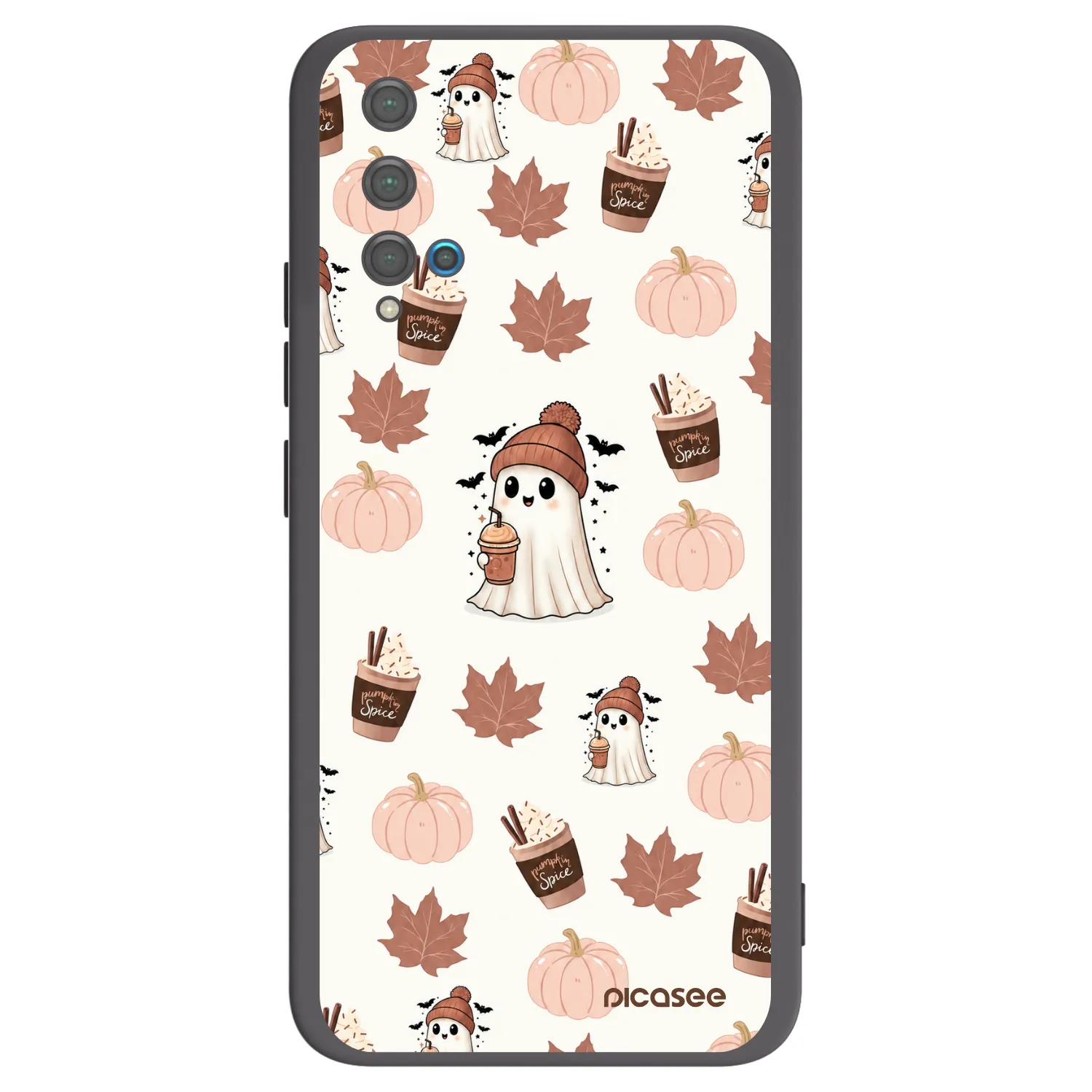 Picasee silikonowe czarne etui na Huawei Nova 5T - Pumpkin spice