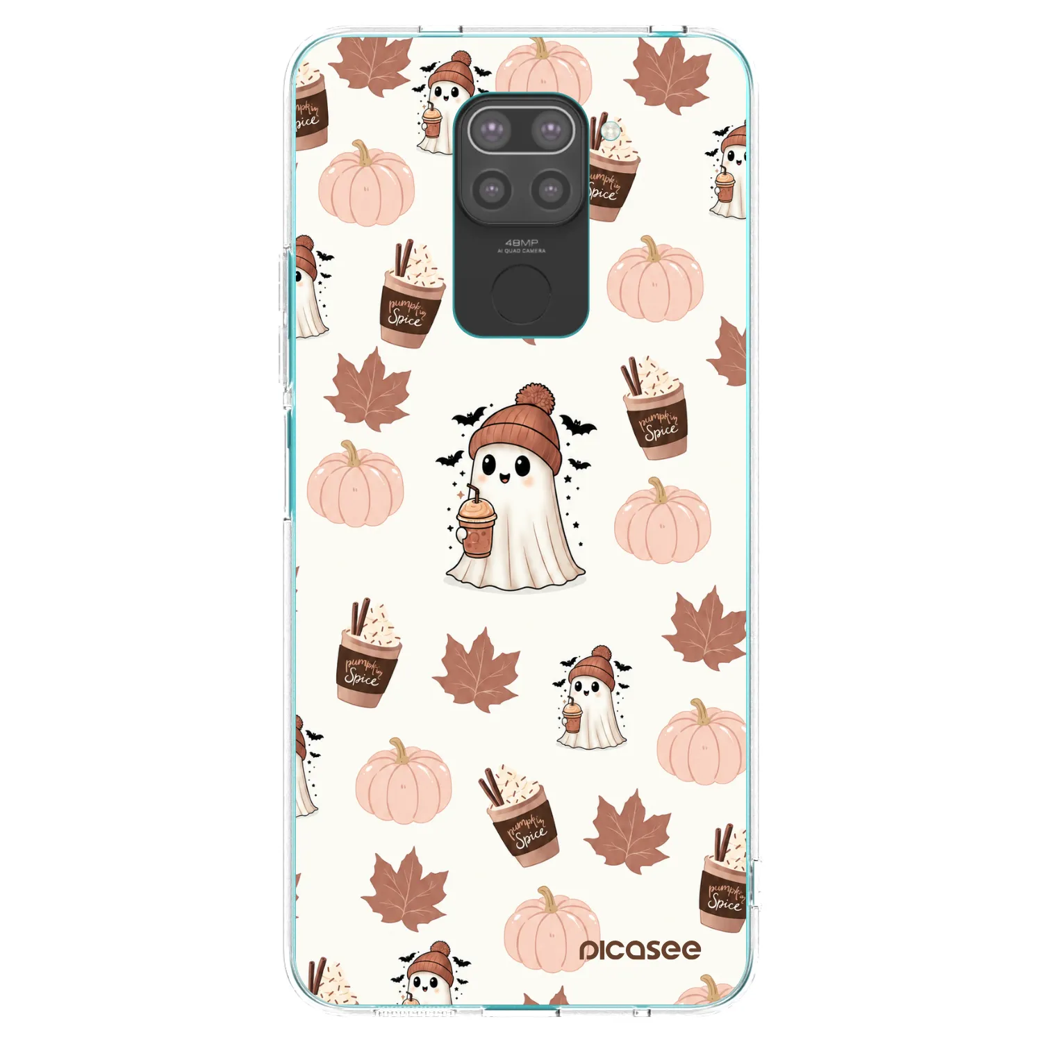 Picasee silikonowe czarne etui na Xiaomi Redmi Note 9 - Pumpkin spice