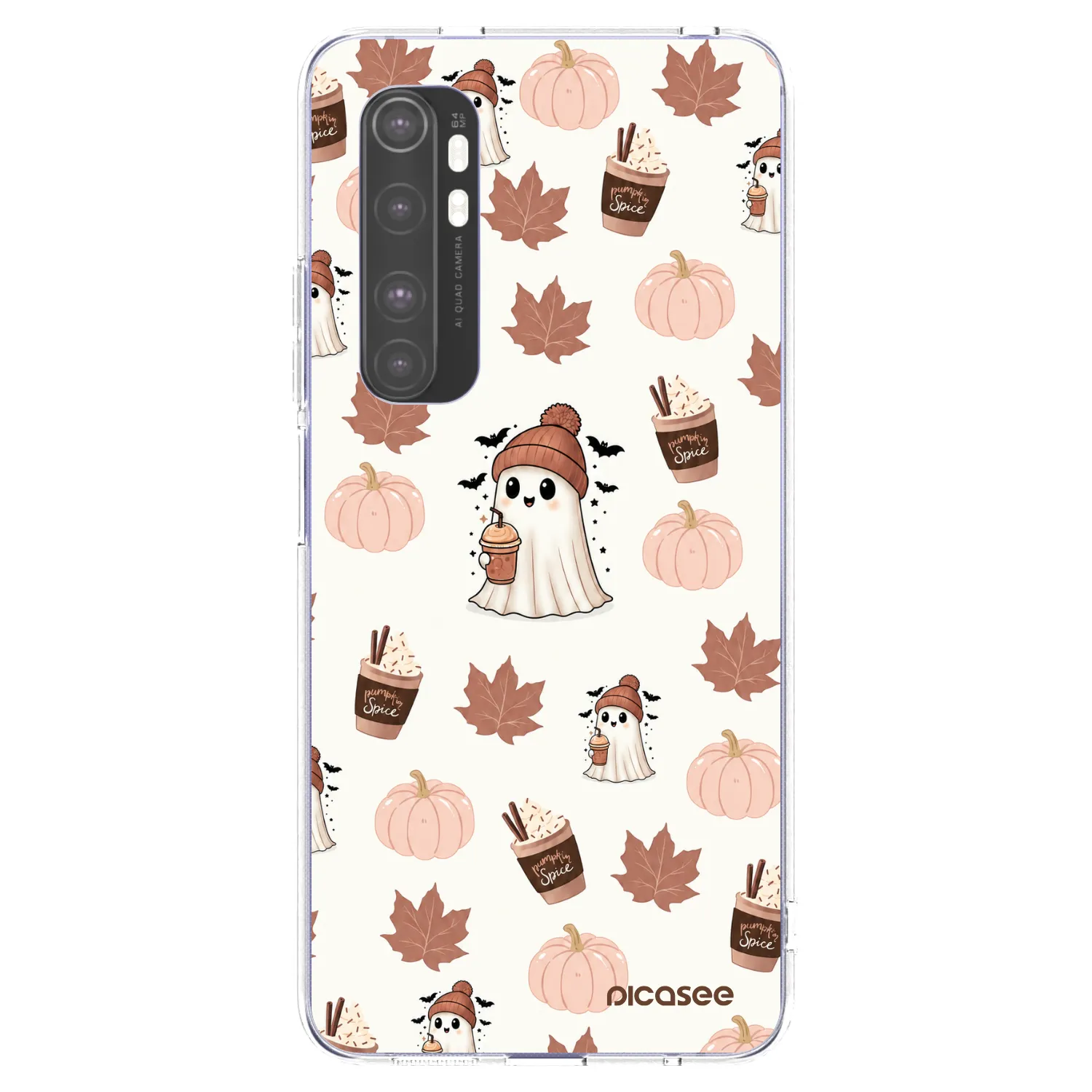 Picasee silikonowe przeźroczyste etui na Xiaomi Mi Note 10 Lite - Pumpkin spice