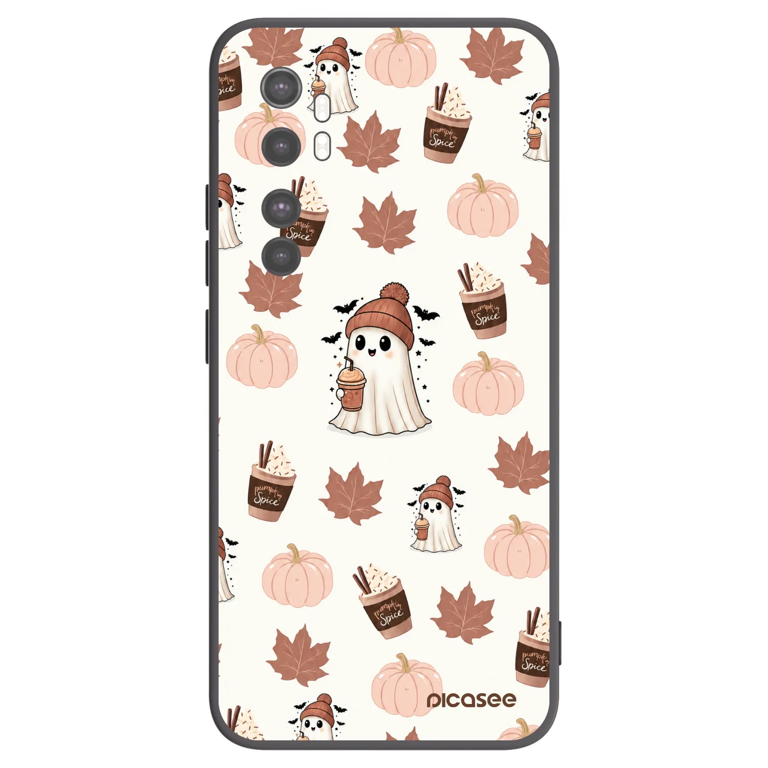 Picasee silikonowe czarne etui na Xiaomi Mi Note 10 Lite - Pumpkin spice