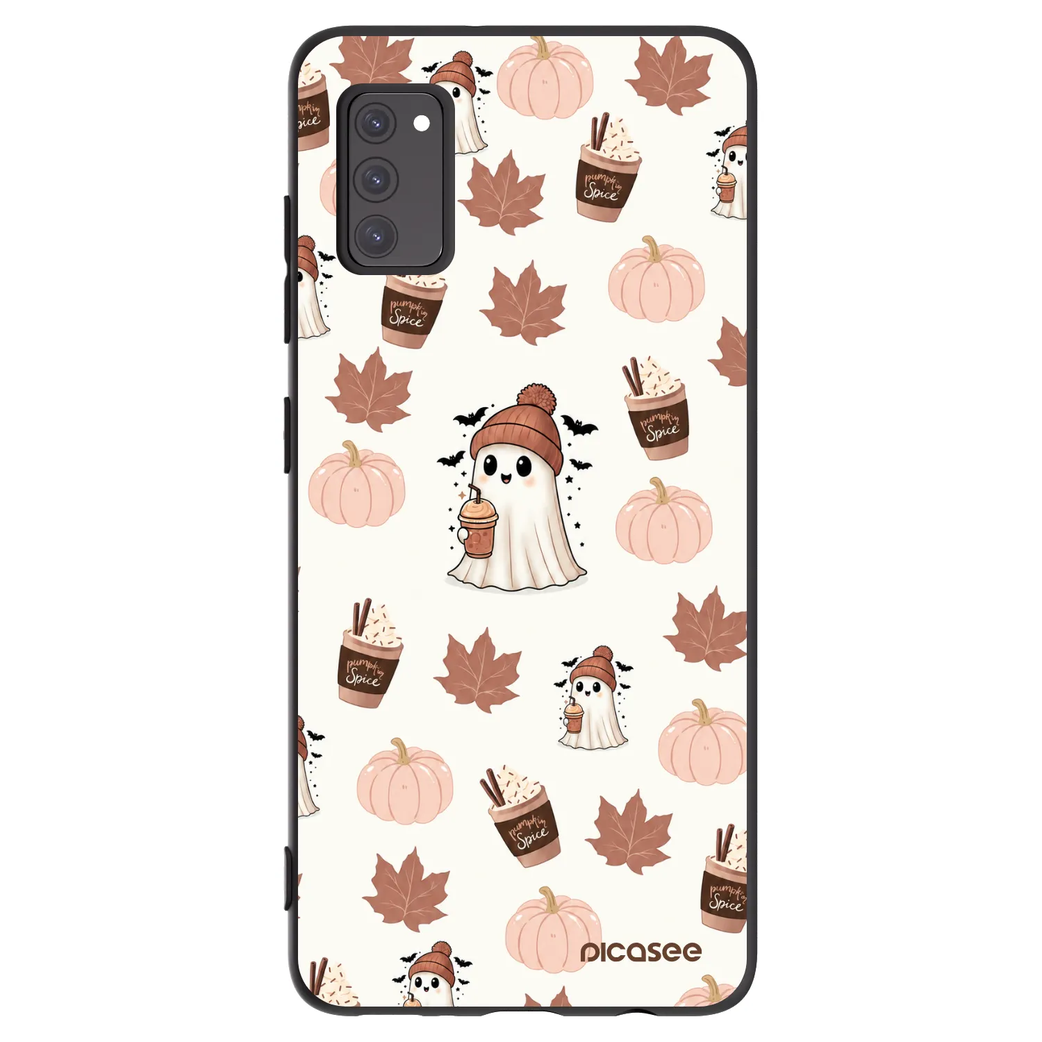 Picasee silikonowe czarne etui na Samsung Galaxy A41 A415F - Pumpkin spice