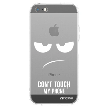 Picasee silikonowe przeźroczyste etui na Apple iPhone 5/5S/SE - Don't Touch My Phone