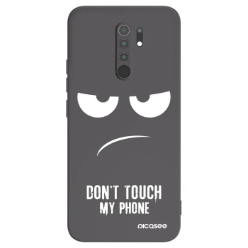 Picasee silikonowe czarne etui na Xiaomi Redmi 9 - Don't Touch My Phone