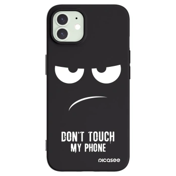 Picasee silikonowe czarne etui na Apple iPhone 12 - Don't Touch My Phone