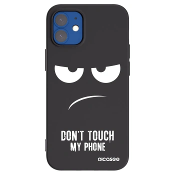 Picasee silikonowe czarne etui na Apple iPhone 12 mini - Don't Touch My Phone