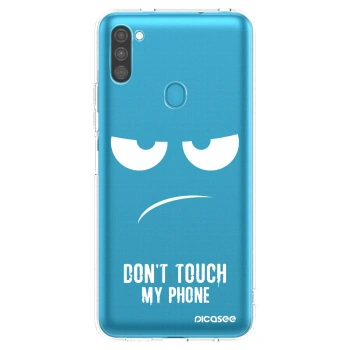 Picasee silikonowe przeźroczyste etui na Samsung Galaxy M11 - Don't Touch My Phone