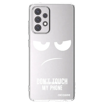 Picasee silikonowe przeźroczyste etui na Samsung Galaxy A52 5G A525F - Don't Touch My Phone