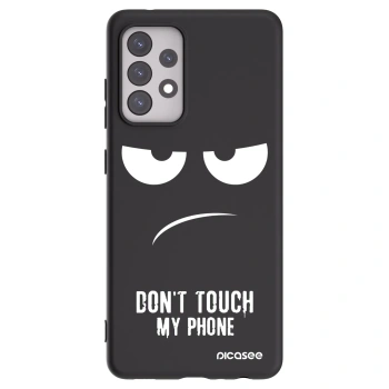 Picasee silikonowe czarne etui na Samsung Galaxy A52 5G A525F - Don't Touch My Phone