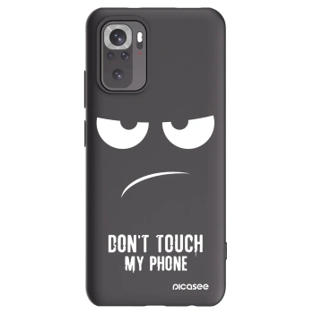 Picasee silikonowe czarne etui na Xiaomi Redmi Note 10S - Don't Touch My Phone