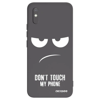Picasee silikonowe czarne etui na Xiaomi Redmi 9AT - Don't Touch My Phone