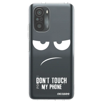 Picasee silikonowe przeźroczyste etui na Xiaomi Poco F3 - Don't Touch My Phone