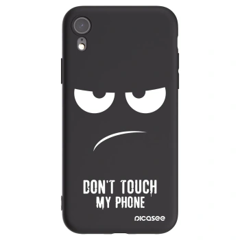 Picasee silikonowe czarne etui na Apple iPhone XR - Don't Touch My Phone