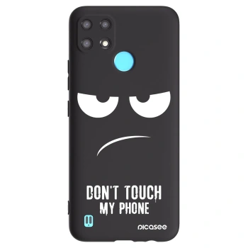 Picasee silikonowe czarne etui na Realme C21 - Don't Touch My Phone