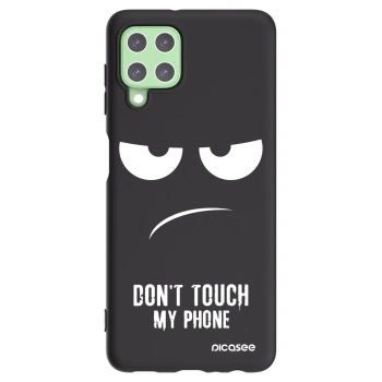 Picasee silikonowe czarne etui na Samsung Galaxy A22 A225F 4G - Don't Touch My Phone