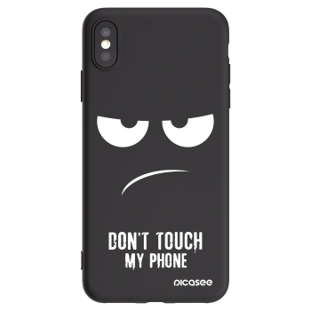 Picasee silikonowe czarne etui na Apple iPhone XS Max - Don't Touch My Phone