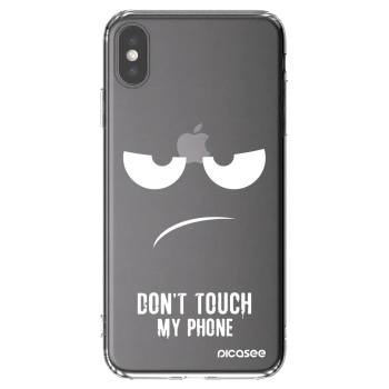 Picasee silikonowe przeźroczyste etui na Apple iPhone XS Max - Don't Touch My Phone