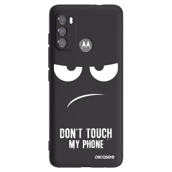 Picasee silikonowe czarne etui na Motorola Moto G60 - Don't Touch My Phone