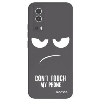 Picasee silikonowe czarne etui na Vivo Y72 5G - Don't Touch My Phone