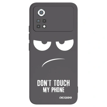 Picasee silikonowe czarne etui na Xiaomi Poco X4 Pro 5G - Don't Touch My Phone