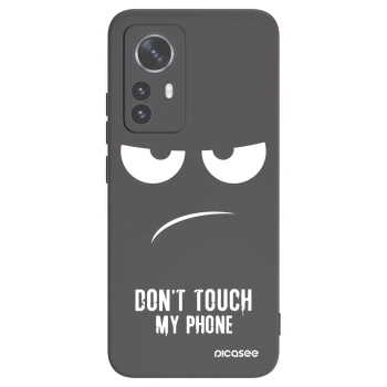 Picasee silikonowe czarne etui na Xiaomi 12 Pro - Don't Touch My Phone