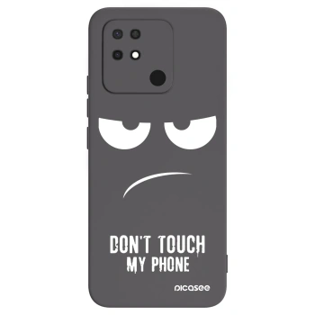Picasee silikonowe czarne etui na Xiaomi Redmi 10C - Don't Touch My Phone