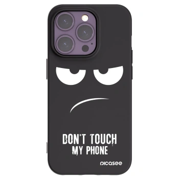 Picasee silikonowe czarne etui na Apple iPhone 14 Pro - Don't Touch My Phone