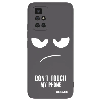 Picasee silikonowe czarne etui na Xiaomi Redmi 10 (2022) - Don't Touch My Phone