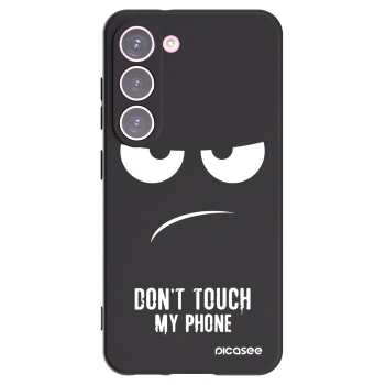 Picasee silikonowe czarne etui na Samsung Galaxy S23 5G - Don't Touch My Phone