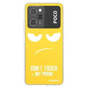 Picasee silikonowe czarne etui na Xiaomi Poco X5 Pro - Don't Touch My Phone