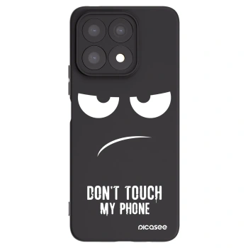Picasee silikonowe czarne etui na Honor X8a - Don't Touch My Phone
