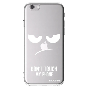Picasee silikonowe przeźroczyste etui na Apple iPhone 6/6S - Don't Touch My Phone