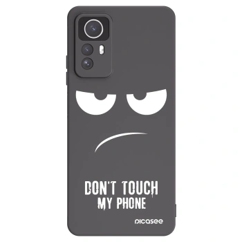 Picasee silikonowe czarne etui na Xiaomi Redmi Note 12S - Don't Touch My Phone
