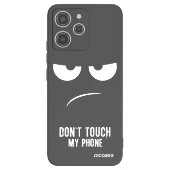 Picasee silikonowe czarne etui na Xiaomi Redmi 12 4G - Don't Touch My Phone