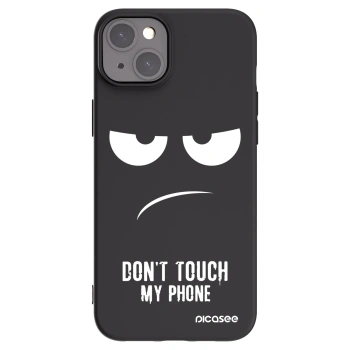 Picasee silikonowe czarne etui na Apple iPhone 15 Plus - Don't Touch My Phone