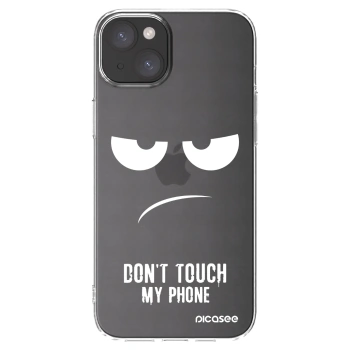 Picasee silikonowe przeźroczyste etui na Apple iPhone 15 Plus - Don't Touch My Phone