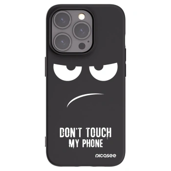 Picasee silikonowe czarne etui na Apple iPhone 15 Pro - Don't Touch My Phone