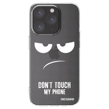 Picasee silikonowe przeźroczyste etui na Apple iPhone 15 Pro - Don't Touch My Phone