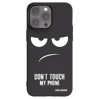 Picasee silikonowe czarne etui na Apple iPhone 15 Pro Max - Don't Touch My Phone