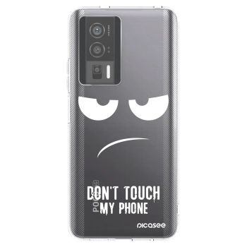Picasee silikonowe przeźroczyste etui na Xiaomi Poco F5 Pro 5G - Don't Touch My Phone