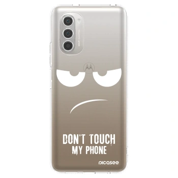 Picasee silikonowe przeźroczyste etui na Motorola Moto G51 - Don't Touch My Phone