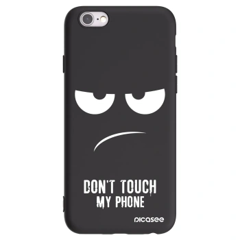 Picasee silikonowe czarne etui na Apple iPhone 6/6S - Don't Touch My Phone