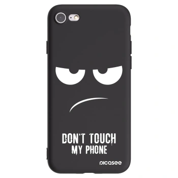 Picasee silikonowe czarne etui na Apple iPhone 7 - Don't Touch My Phone