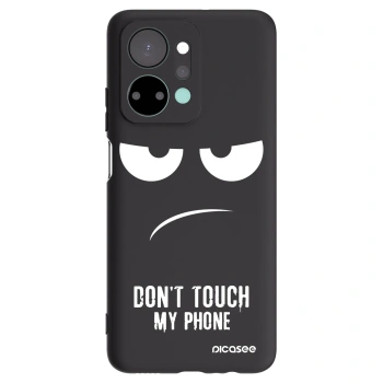 Picasee silikonowe czarne etui na Honor X7a - Don't Touch My Phone